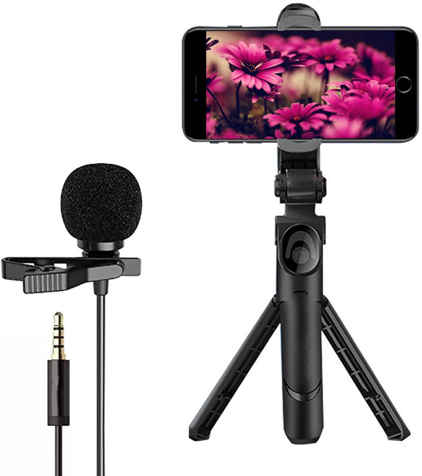 Depket Bluetooth selfie stick with collar mic for making video