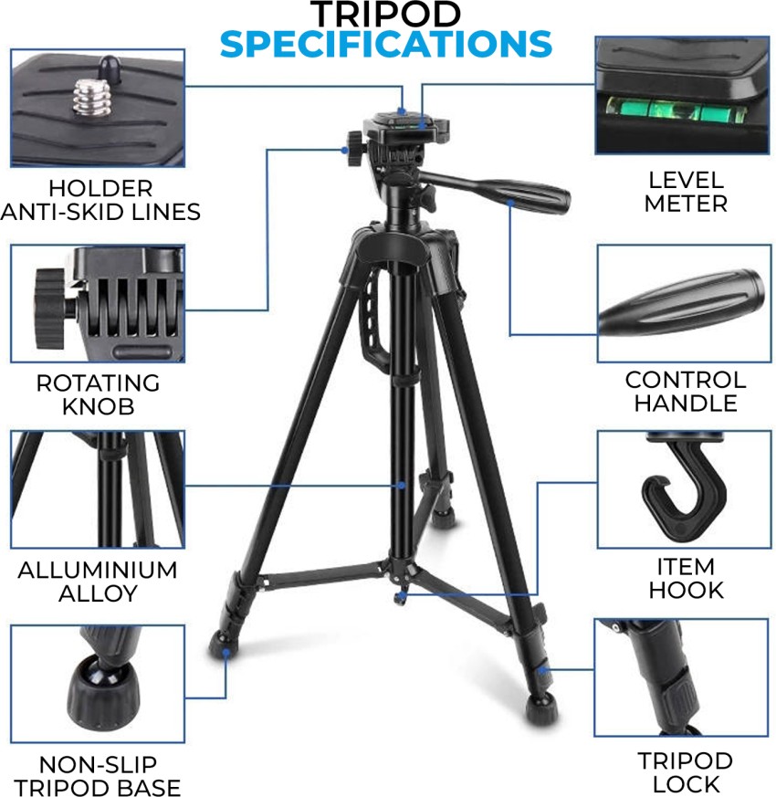 WRADER 3366 Aluminium Tripod for  Video Recording Vlog Insta Reel  and Live Video Tripod - WRADER 