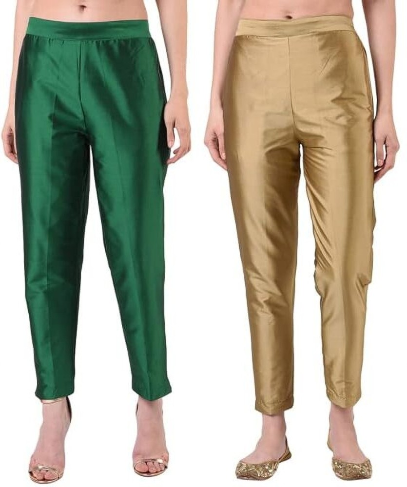 MSAD Regular Fit Women Gold, Green Trousers - Buy MSAD Regular Fit