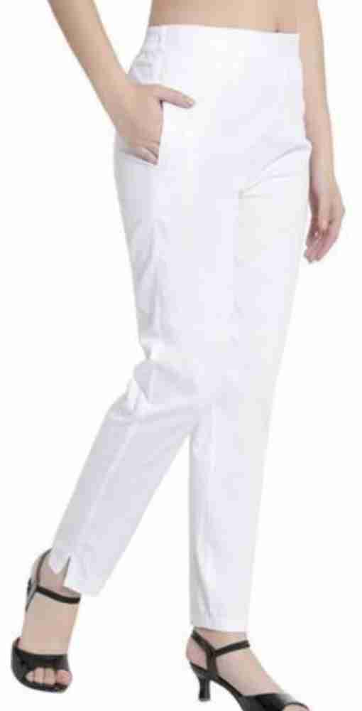 mre Regular Fit Women White Trousers - Buy mre Regular Fit Women