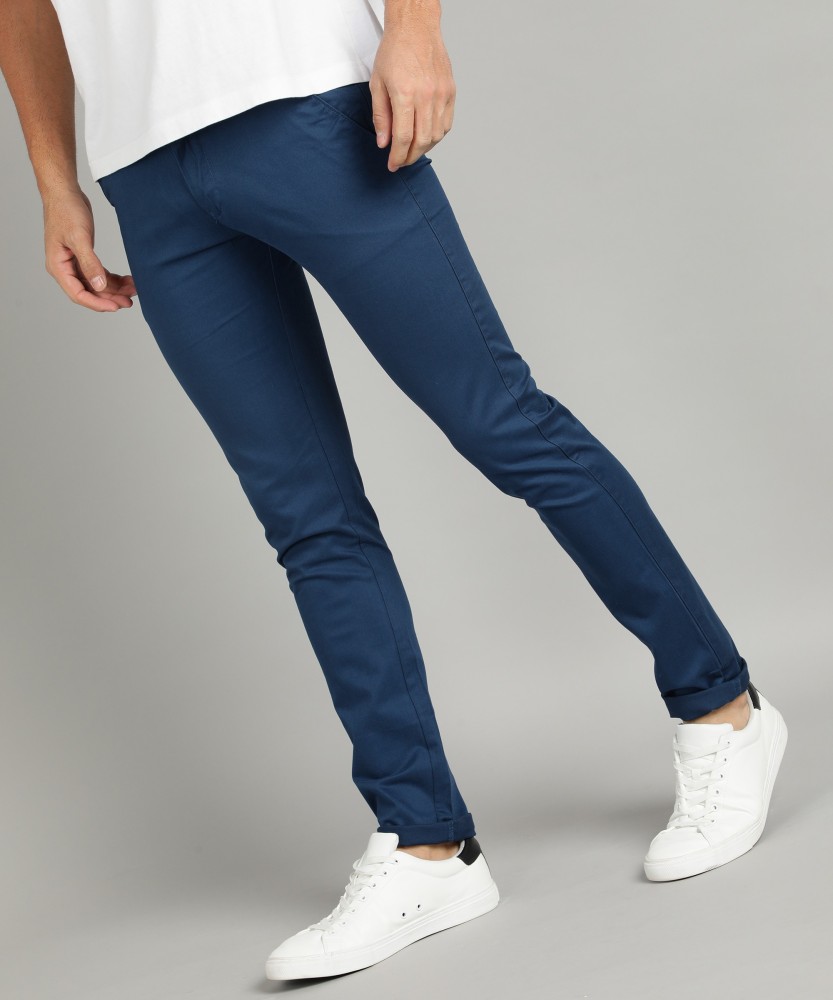 Urbano Fashion Slim Fit Men Blue Trousers - Buy Urbano Fashion Slim Fit Men  Blue Trousers Online at Best Prices in India