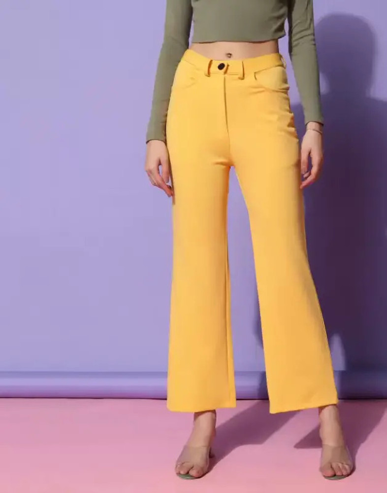 Ladies yellow trousers outlet