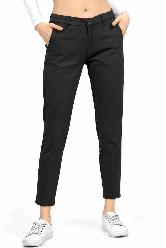 SeraWera Regular Fit Women Black Trousers - Buy SeraWera Regular Fit Women  Black Trousers Online at Best Prices in India