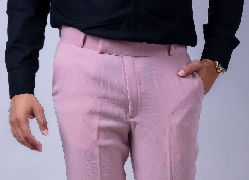 HAUL CHIC Slim Fit Men Pink Trousers  Buy HAUL CHIC Slim Fit Men Pink  Trousers Online at Best Prices in India  Flipkartcom