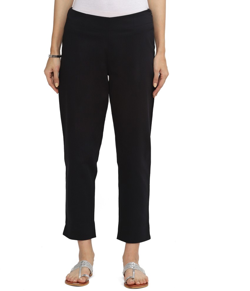 BIBA Relaxed Women Black Trousers  Buy BIBA Relaxed Women Black Trousers  Online at Best Prices in India  Flipkartcom