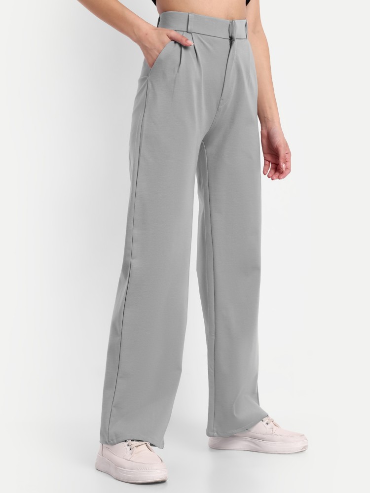 Buy Grey Trousers & Pants for Women by Broadstar Online