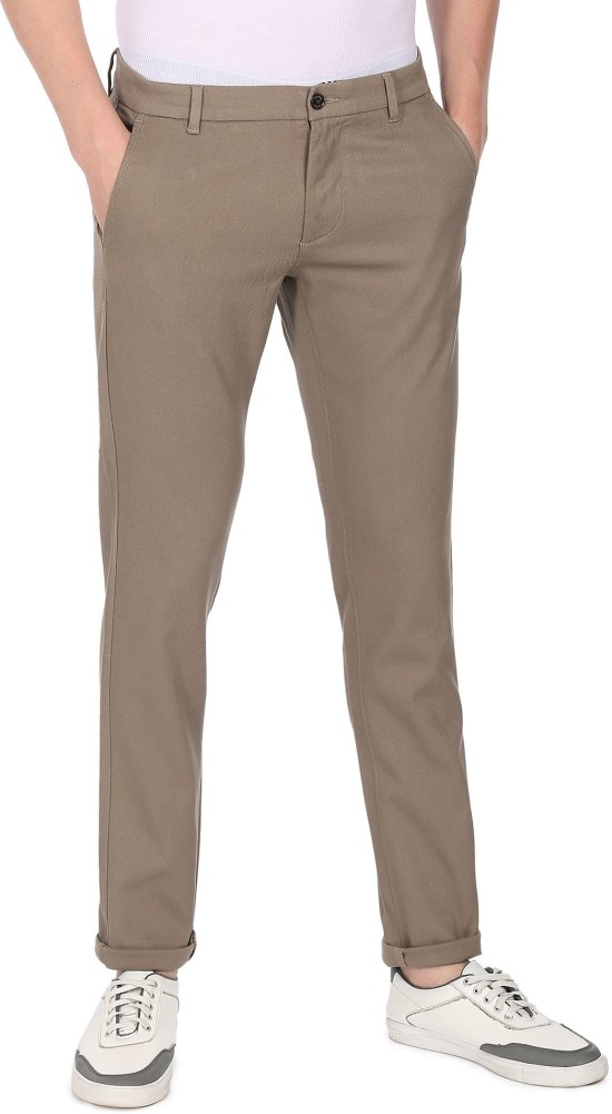 Buy ARROW SPORT Brown Solid Cotton Blend Slim Fit Mens Trousers  Shoppers  Stop