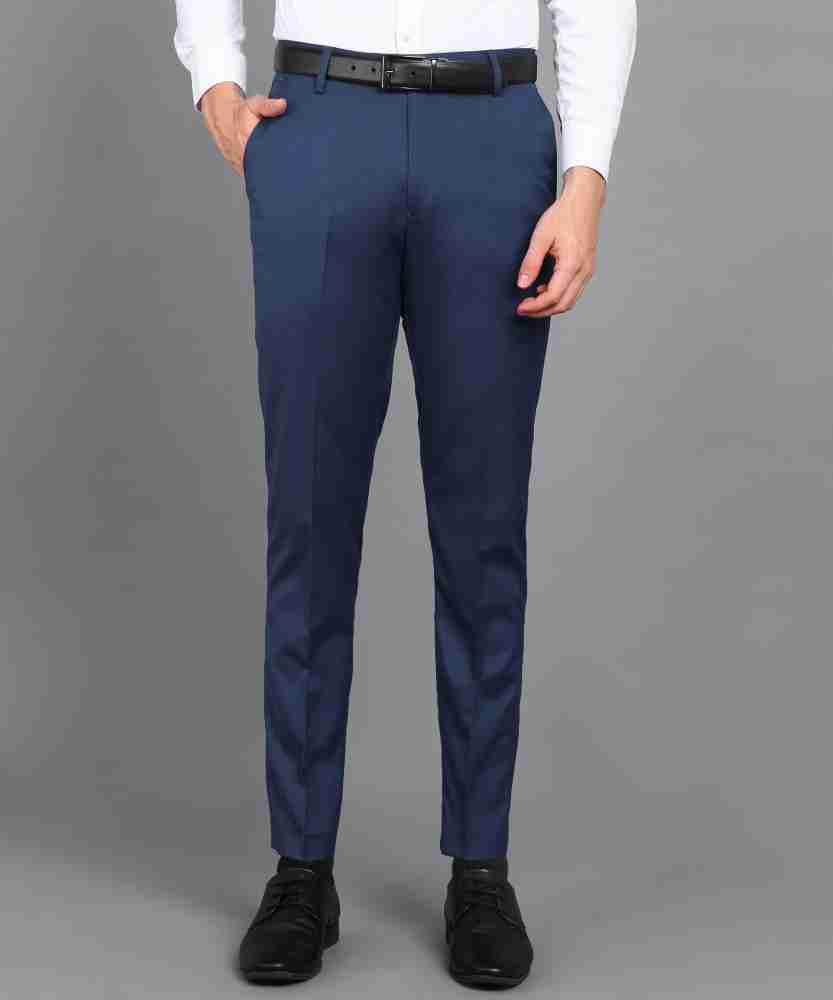 METRONAUT Slim Fit Men Lycra Blend Light Blue Trousers - Buy
