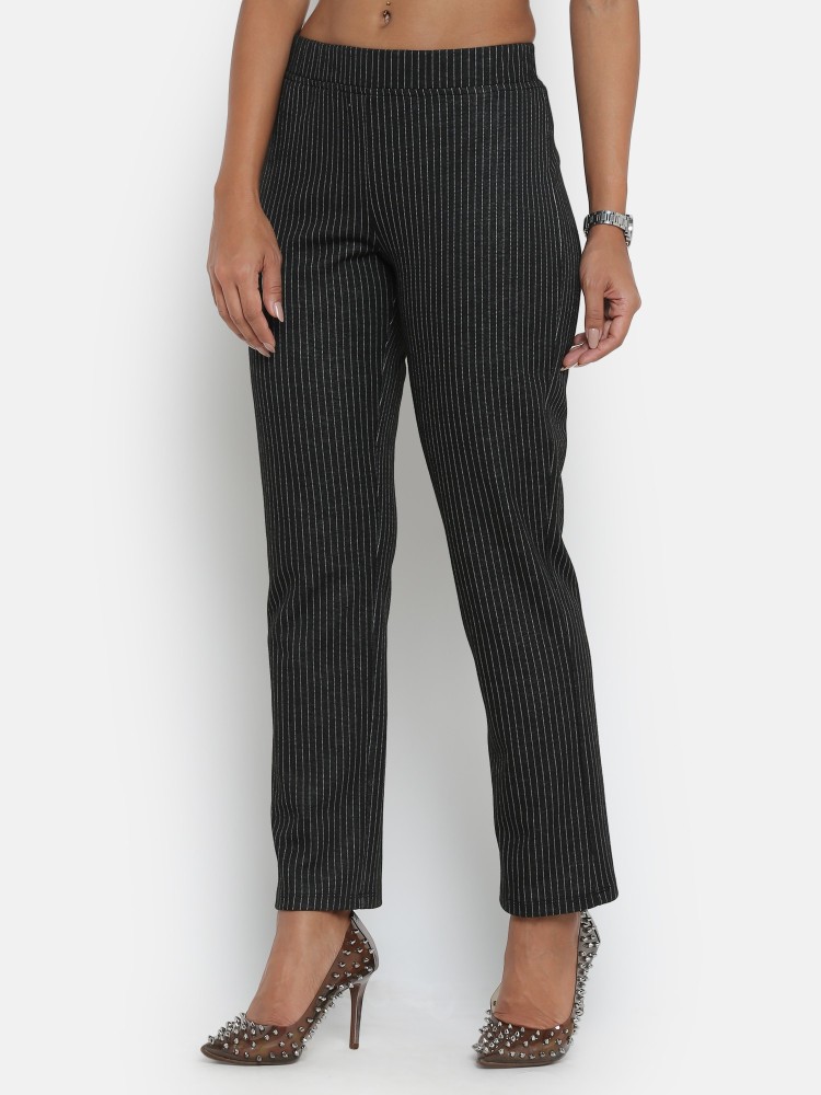 Office & you Regular Fit Women Black Trousers - Buy Office & you Regular  Fit Women Black Trousers Online at Best Prices in India