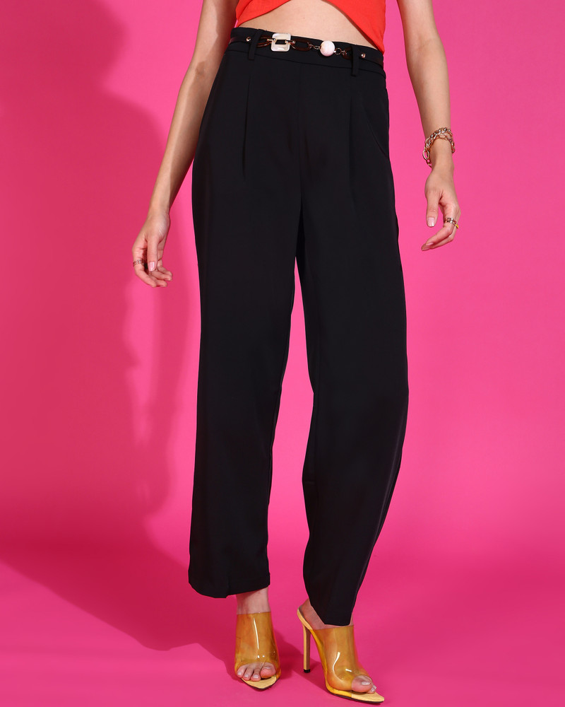 Ladies black trousers with pockets clearance