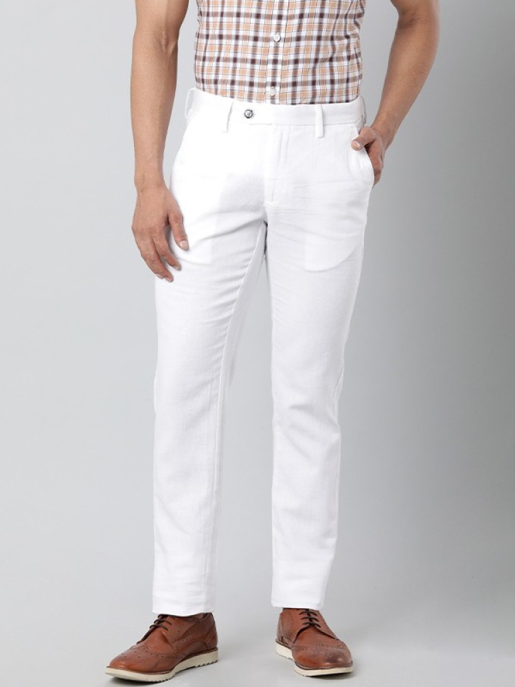 INDIAN TERRAIN Slim Fit Men White Trousers  Buy INDIAN TERRAIN Slim Fit  Men White Trousers Online at Best Prices in India  Flipkartcom