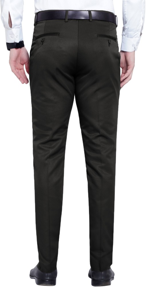 Decible Polyster Blend FormalTrousers For Man |formal pants black | black  pant | trousers for men | office pant 