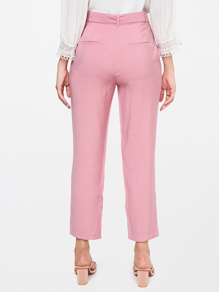 Buy Women Pink Solid Formal Regular Fit Trousers Online  786011  Van  Heusen