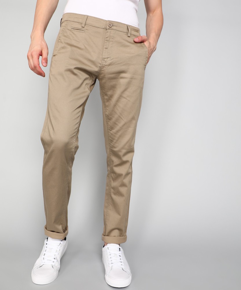 Buy BEIGE PARACHUTE PLEATED KNEE COTTON TROUSERS for Women Online in India