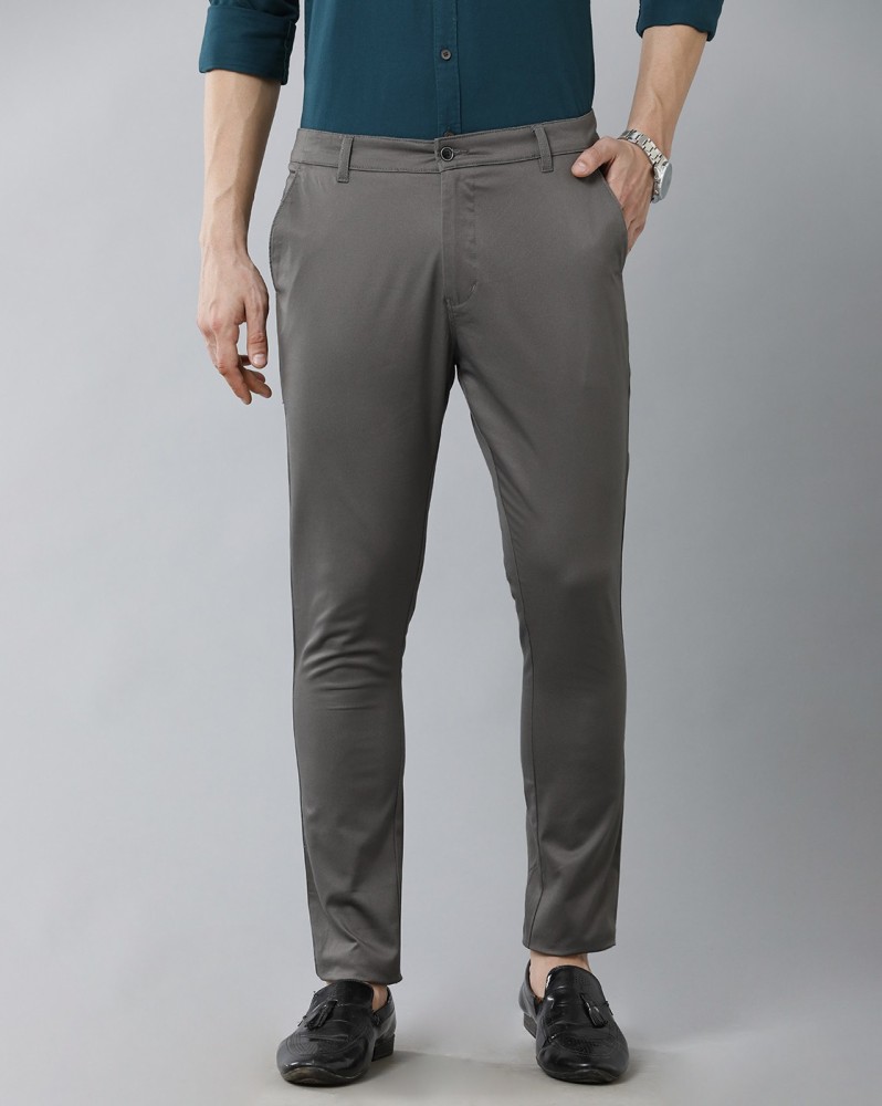 Buy DENNISON Men Grey Smart Tapered Fit Casual Trousers  Trousers for Men  8881403  Myntra