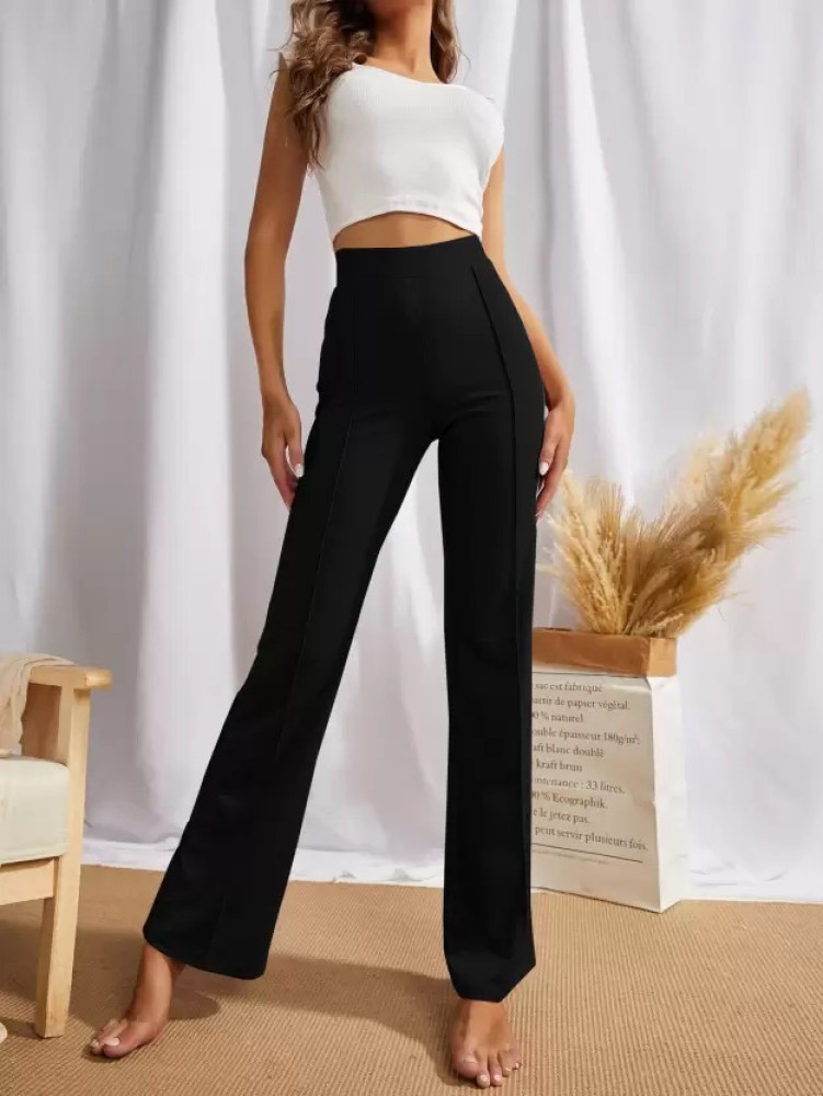 LOW WAISTED WIDE LEG TROUSERS  Black  NOISY MAY