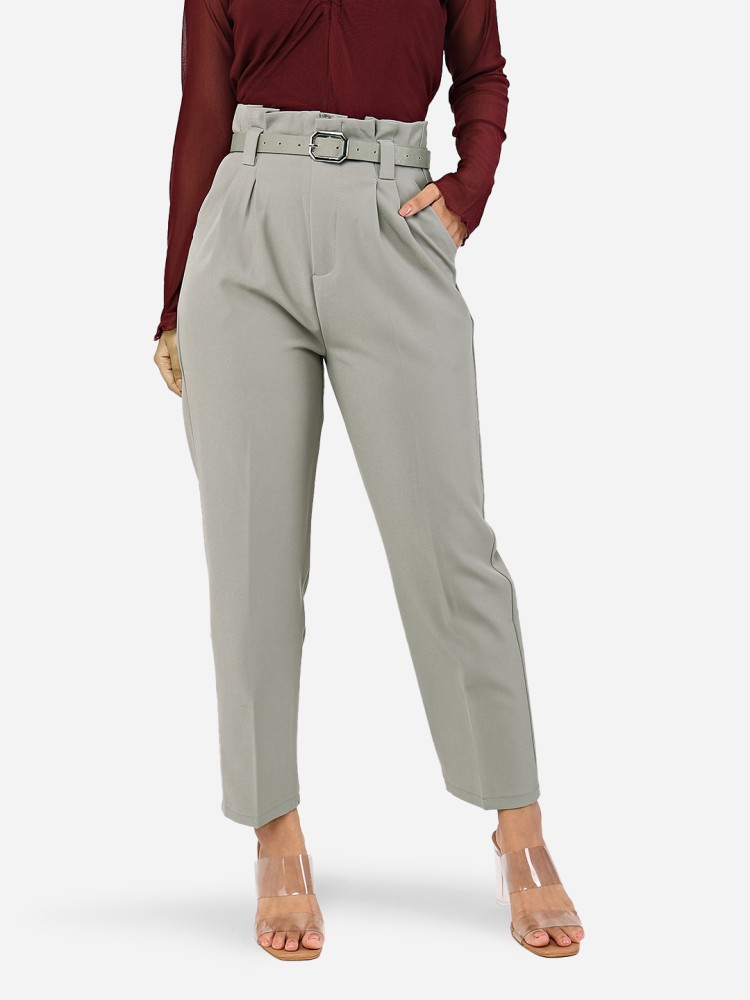 COVE Regular Fit Women Grey Trousers - Buy COVE Regular Fit Women