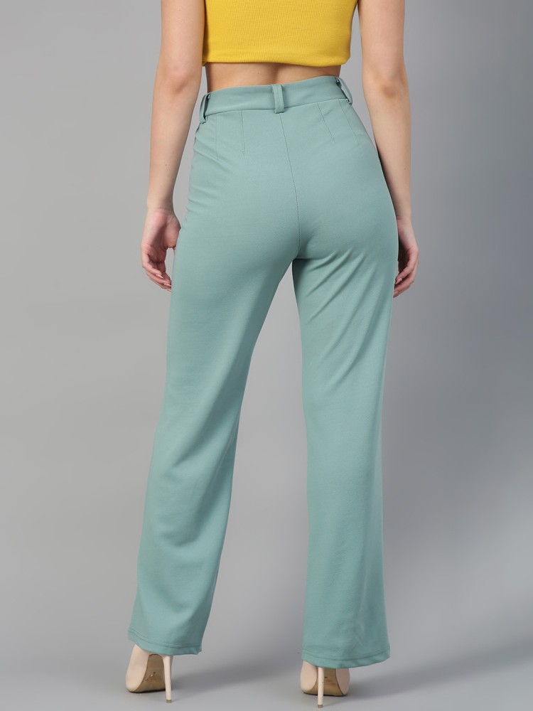 Buy Women Green Regular Fit Solid Casual Trousers Online  744849  Allen  Solly
