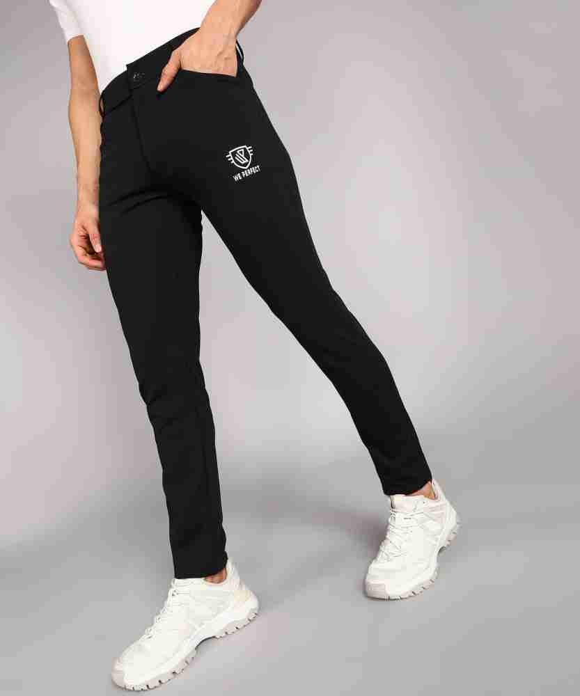 We Perfect Slim Fit Men Black Trousers - Buy We Perfect Slim Fit Men Black  Trousers Online at Best Prices in India