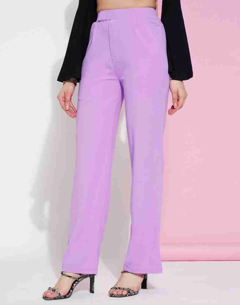 Samah Regular Fit Women Pink Trousers - Buy Samah Regular Fit