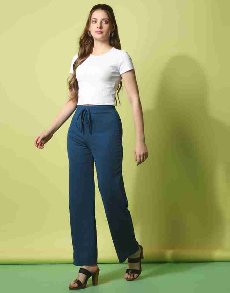 Selvia Regular Fit Women Blue Trousers - Buy Selvia Regular Fit
