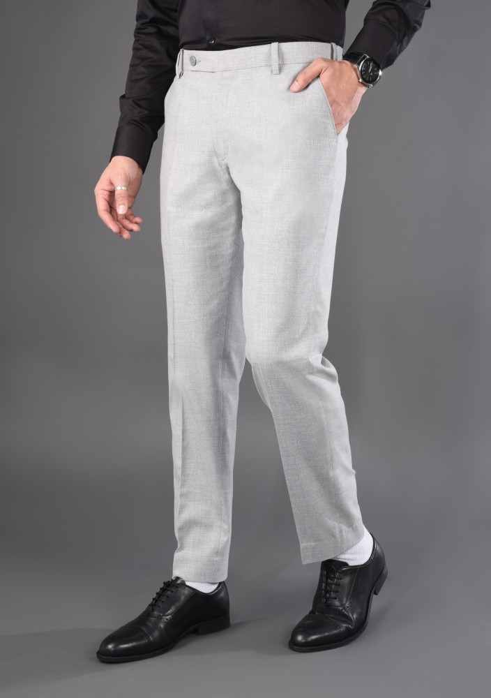 Buy Rhysley Men Navy Blue Cotton Formal Pant - 28 Online at Best