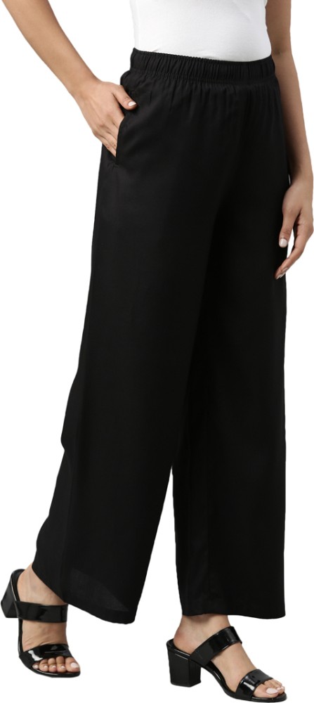 Buy Go Colors-black-palazzo Pants Online at Low Prices in India