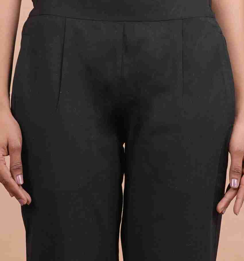 The Nayahika's Regular Fit Women Black Trousers - Buy The Nayahika's Regular  Fit Women Black Trousers Online at Best Prices in India