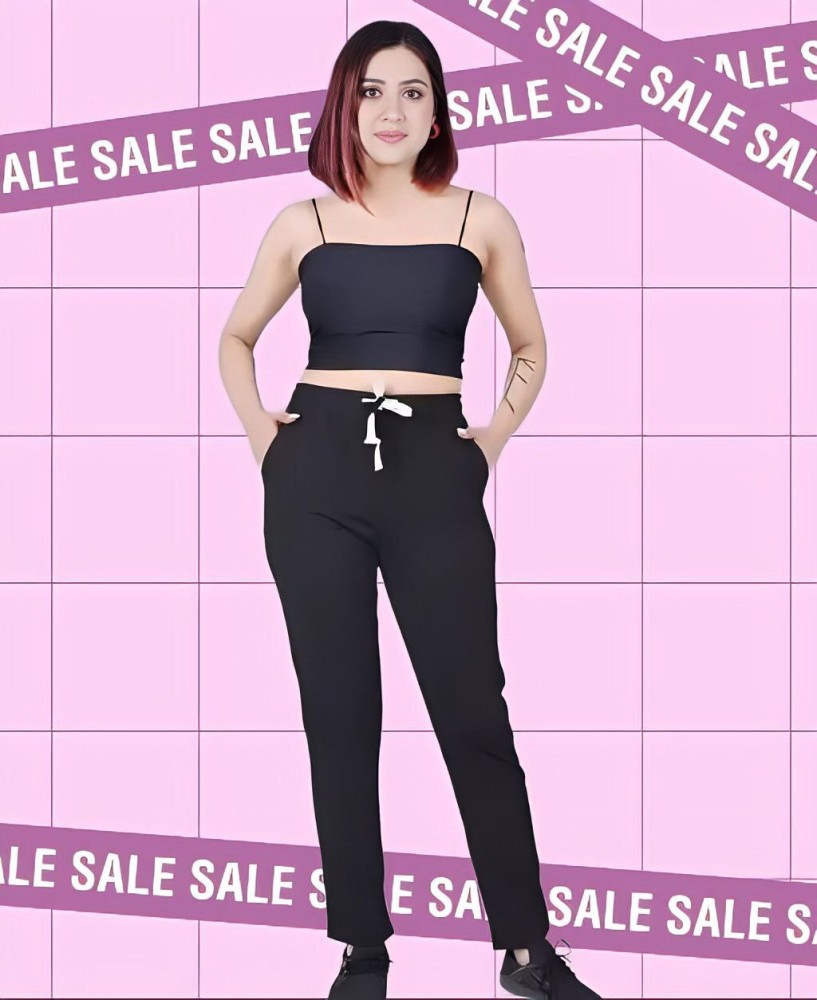 Foxter Regular Fit Women Black Trousers - Buy Foxter Regular Fit Women  Black Trousers Online at Best Prices in India
