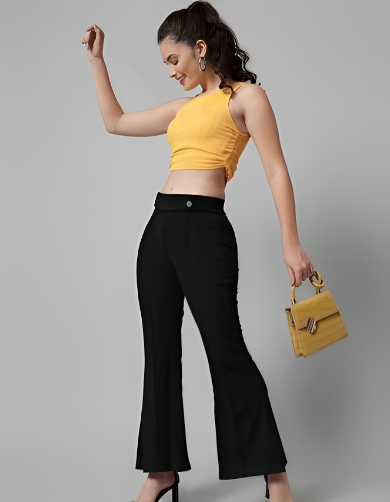 Clothing Jet Regular Fit Women Black Trousers - Buy Clothing Jet Regular  Fit Women Black Trousers Online at Best Prices in India