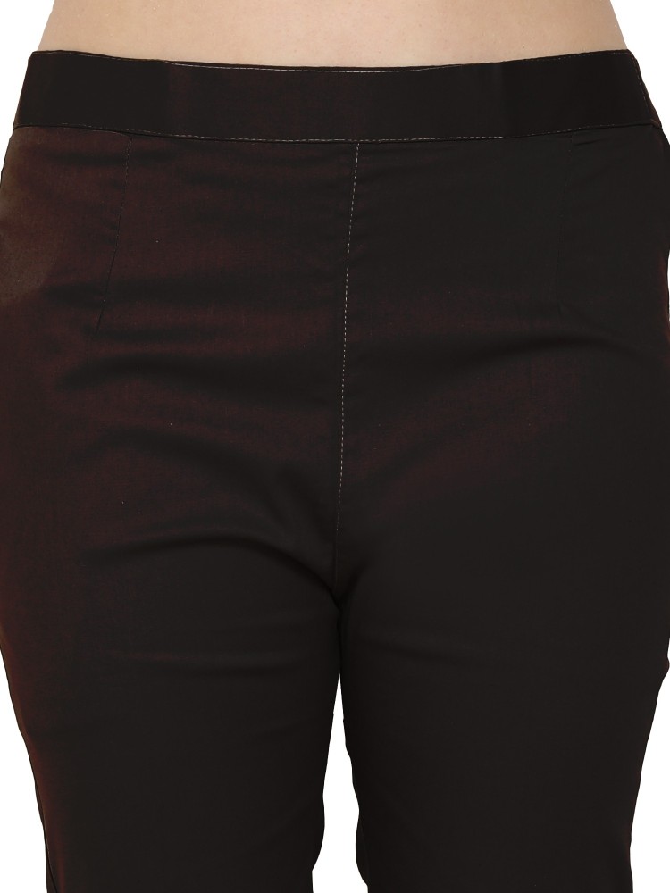 Sakhi Shine Regular Fit Women Black Trousers