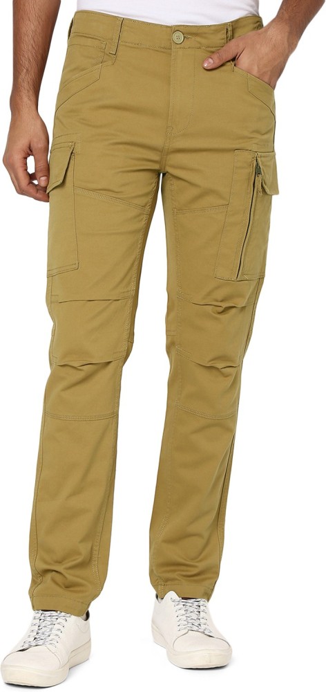 Buy Mufti Khaki Flat Front Trousers for Men Online  Tata CLiQ