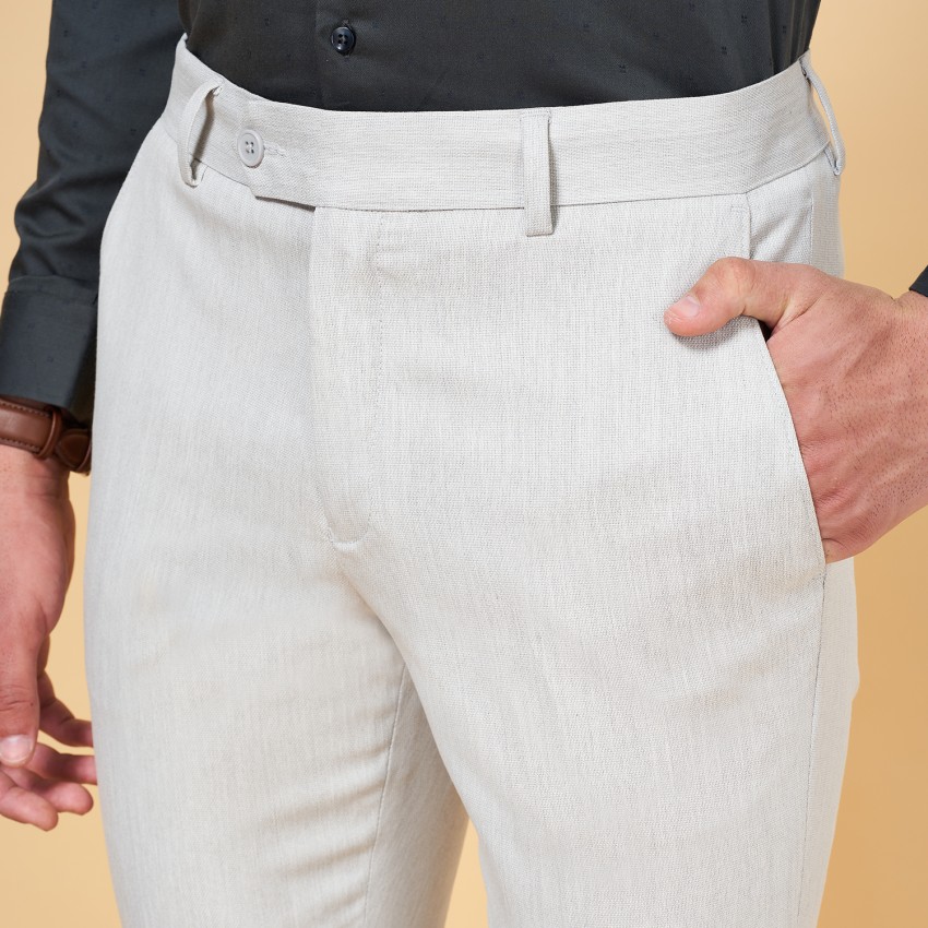 Peregrine by Pantaloons Slim Fit Men Grey Trousers - Buy Peregrine by  Pantaloons Slim Fit Men Grey Trousers Online at Best Prices in India