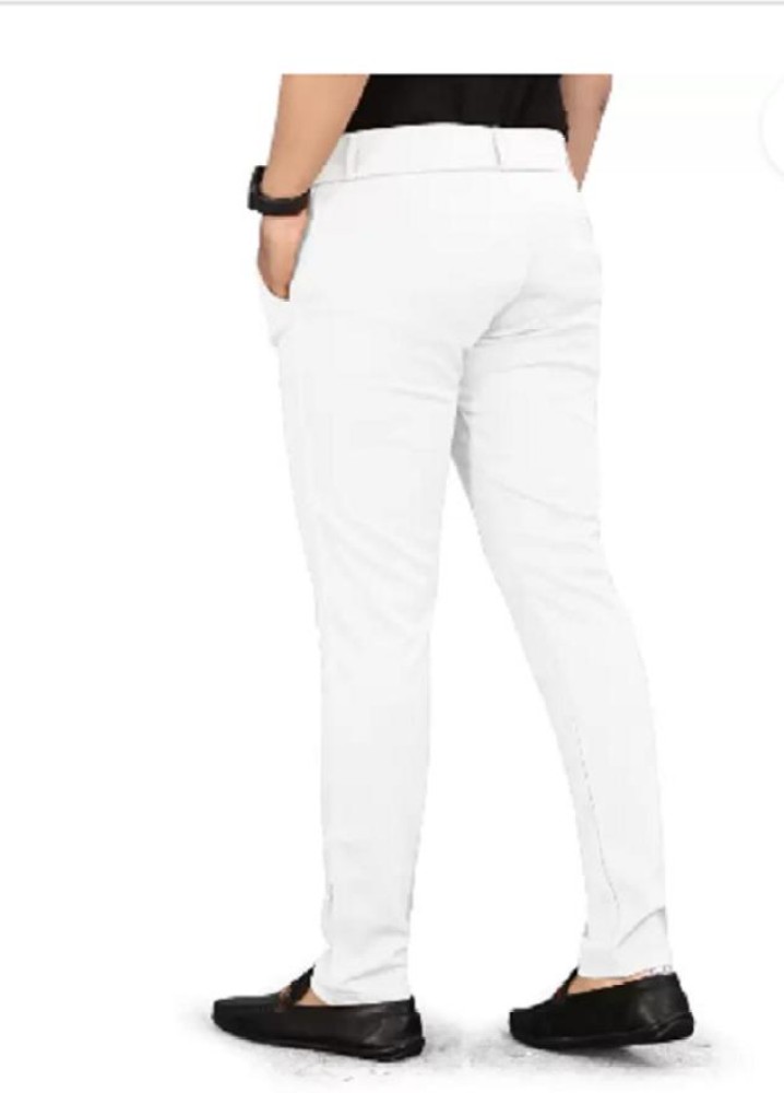 Buy Killer White Slim Fit Cotton Trousers for Men Online  Tata CLiQ
