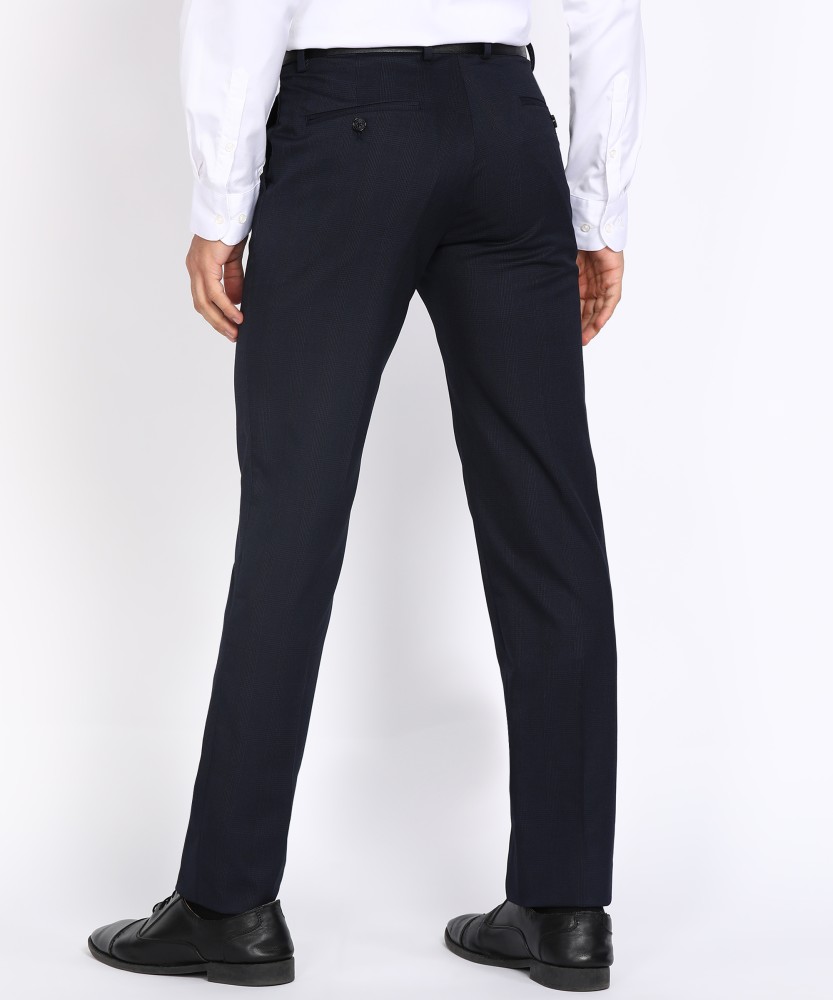 Buy Arrow Men Black Hudson Tailored Fit Self Design Formal Trousers   NNNOWcom