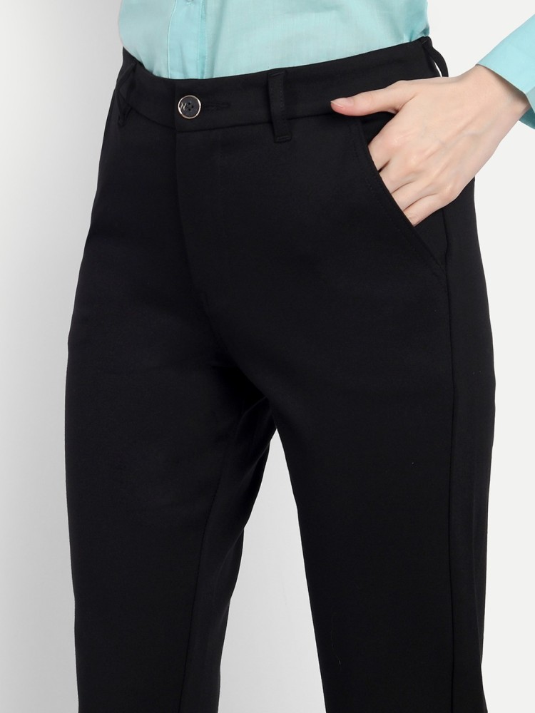 Buy Black Formal Trouser With Adjuster Buttons For Women Online @ Best  Prices in India