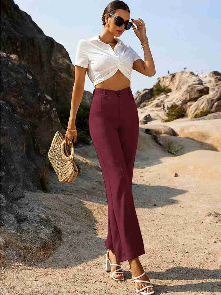 Foxter Regular Fit Women Black Trousers - Buy Foxter Regular Fit Women  Black Trousers Online at Best Prices in India