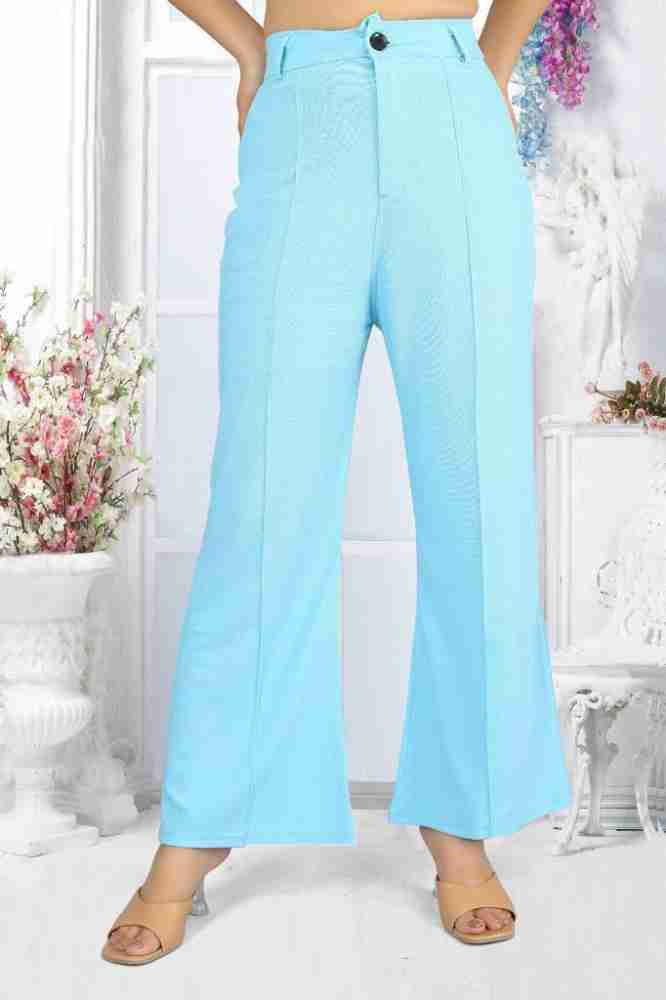 Buy online Blue Solid Straight Pant from Skirts, tapered pants & Palazzos  for Women by W for ₹650 at 54% off