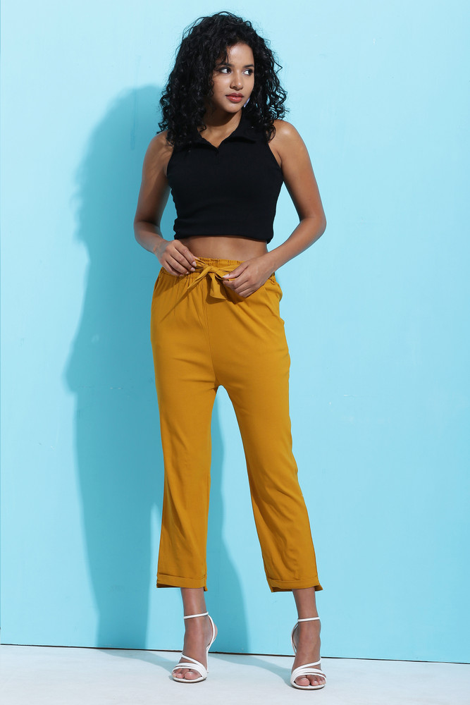 Mango yellow trousers top