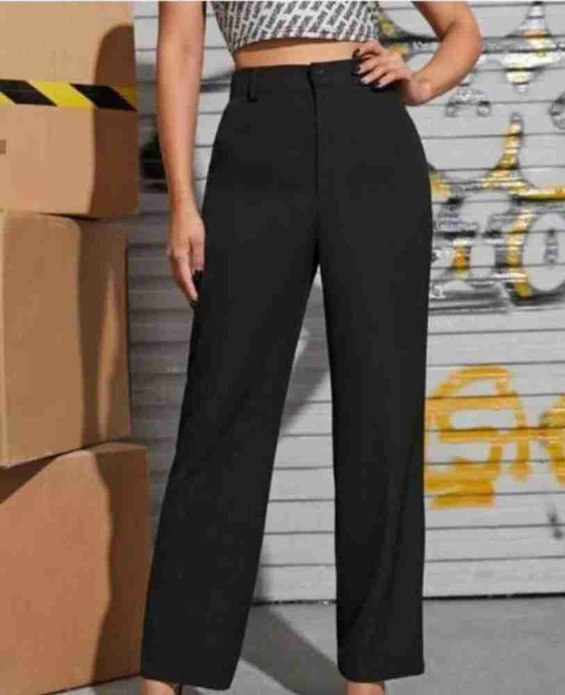 shama silk Regular Fit Women Black Trousers - Buy shama silk Regular Fit Women  Black Trousers Online at Best Prices in India
