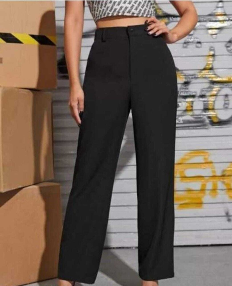 shama silk Regular Fit Women Black Trousers - Buy shama silk Regular Fit Women  Black Trousers Online at Best Prices in India