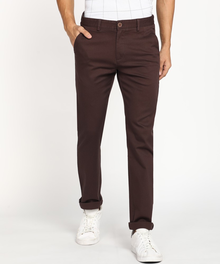 Buy Men Navy Solid Slim Fit Casual Trousers Online - 658935 | Peter England