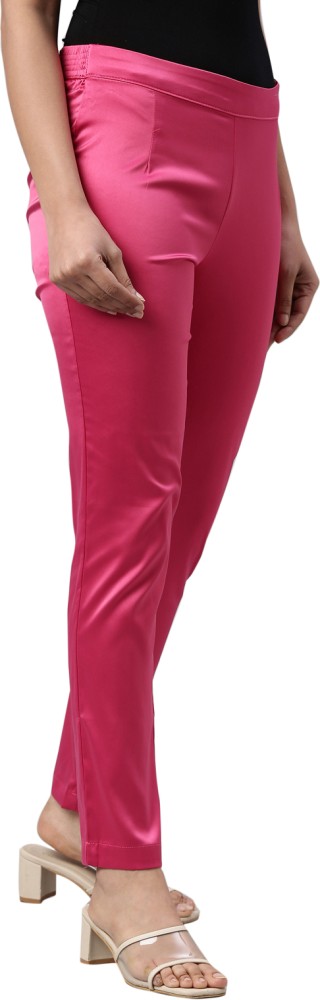 GO COLORS Slim Fit Women Pink Trousers - Buy GO COLORS Slim Fit