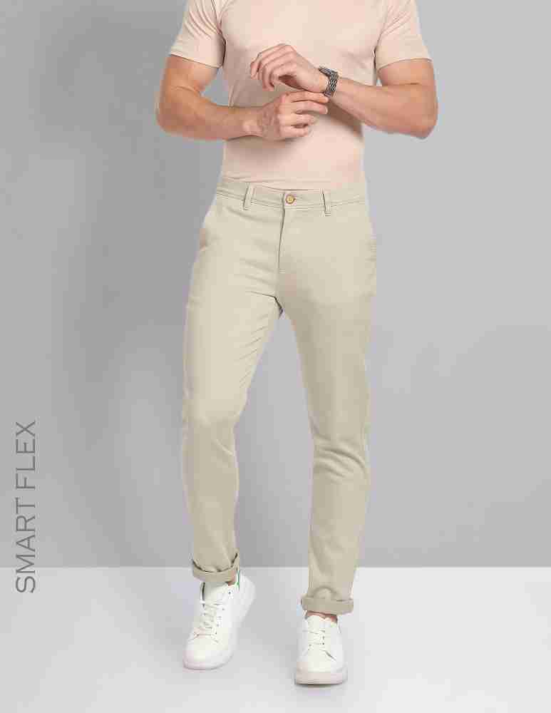 AD by Arvind Slim Fit Men Blue Trousers - Buy AD by Arvind Slim