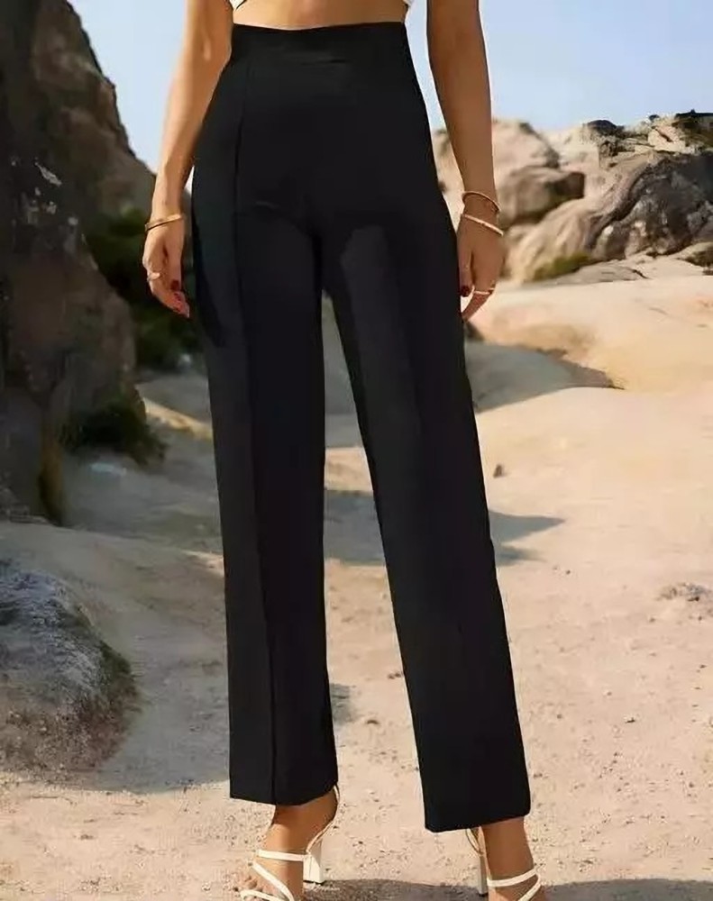 The variety guru Regular Fit Women Black Trousers - Buy The variety guru  Regular Fit Women Black Trousers Online at Best Prices in India