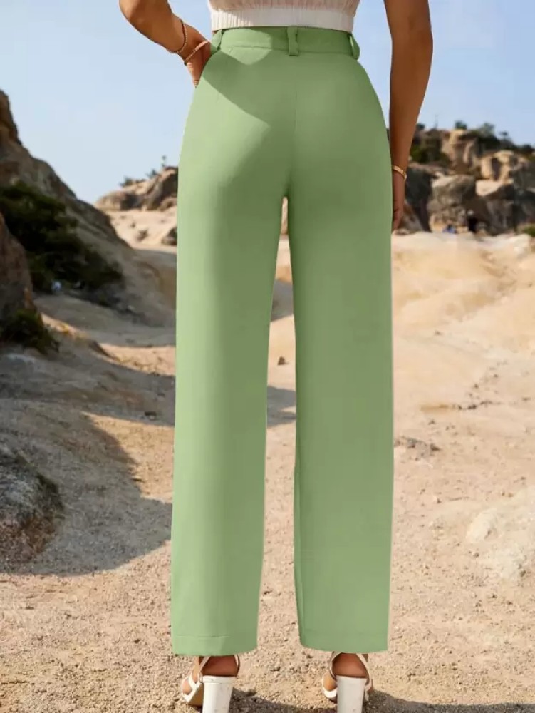 Buy Green Trousers & Pants for Women by Ennoble Online