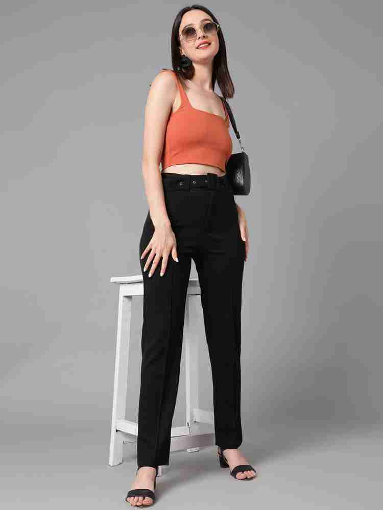 KOTTY Regular Fit Women Black Trousers - Buy KOTTY Regular Fit