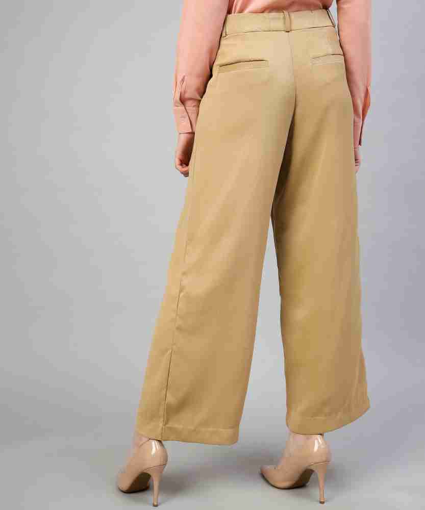 fithub Relaxed Women Beige Trousers - Buy fithub Relaxed Women