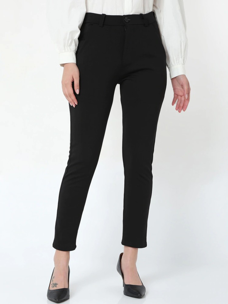 CHALODIA Slim Fit Women Black Trousers - Buy CHALODIA Slim Fit