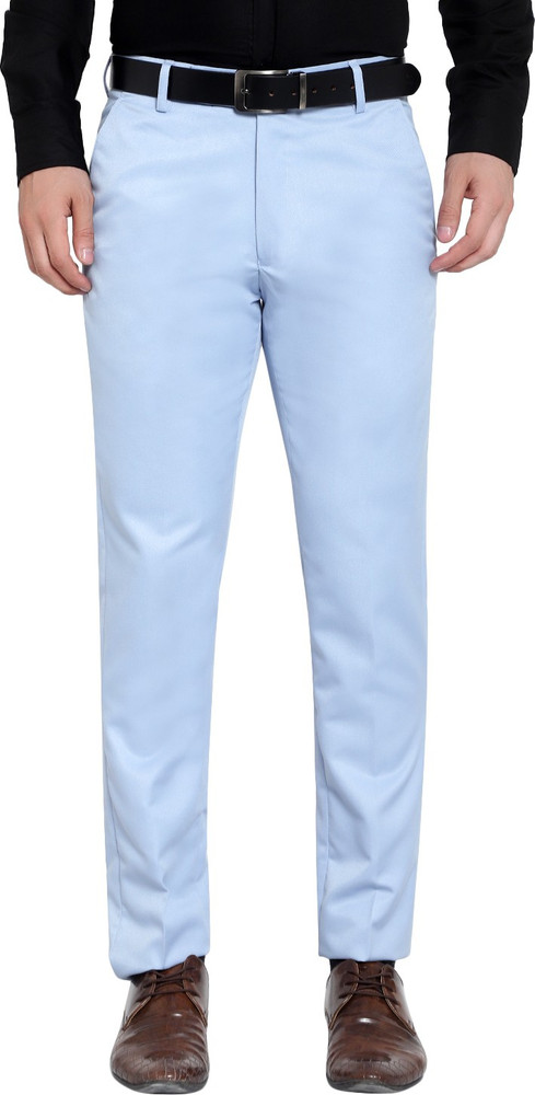 Royalking Slim Fit Men Light Blue Trousers Buy Royalking Slim